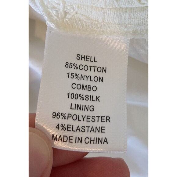 NWT Adrianna Papell Ruffle Hem Lace Dress Size 12 Women’s White - Picture 4 of 10